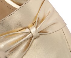 Sapatilha Slingback Verniz Laço Dourada