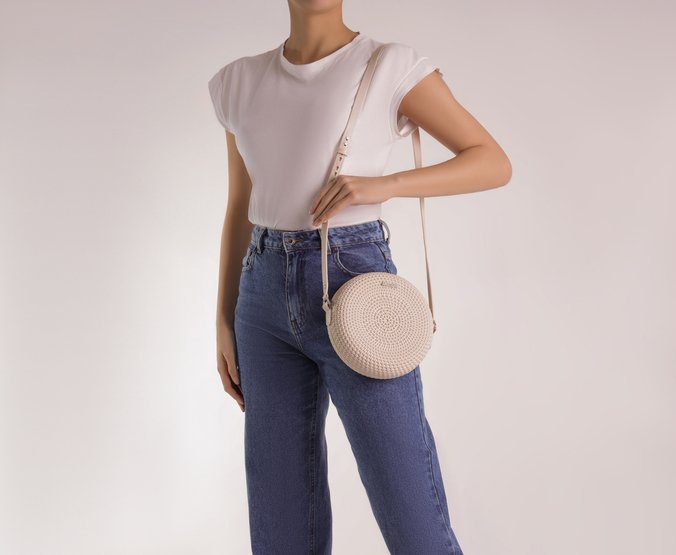 Bolsa Tiracolo Redonda Veneza Branca