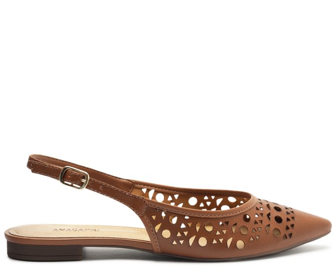 Sapatilha Slingback Perfuros Marrom