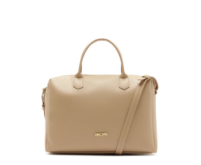 Bolsa Tote Média Arredondada Bege