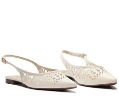 Sapatilha Slingback Perfuros Branca