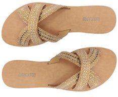 Rasteira Glam Hot Fix Dourada