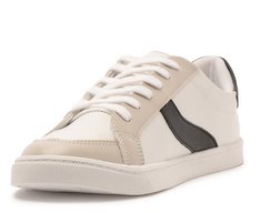 Tênis Faixa Lateral Branco e Preto