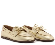 Mocassim Laço Boho Dourado
