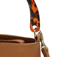 Bolsa Bucket Média Alça Acrílica Onça Marrom