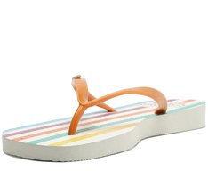 Chinelo de Dedo Listras Sundown Branco e Multicolor