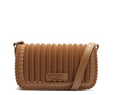 Bolsa Tiracolo Média Texturizada Injetada Marrom