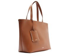 Bolsa Shopping Grande Porta-Catão Pespontado Marrom