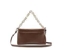 Bolsa Tiracolo Média Baguete Alça Corrente Marrom