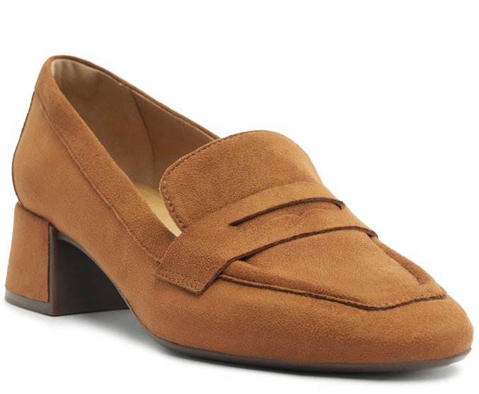 Mocassim Salto Bloco Loafer Couro Branco