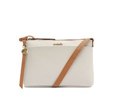 Bolsa Tiracolo Pequena Bag Charm Branca E Marrom