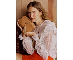 Bolsa Tiracolo Pequena Detalhe Tassel Marrom