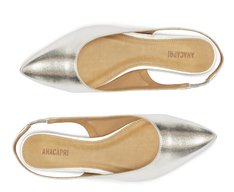 Sapatilha Slingback Bico Fino Prata