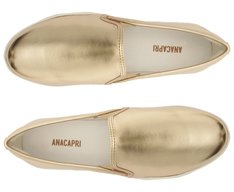 Tênis Slip On Sola Alta Liso Dourado