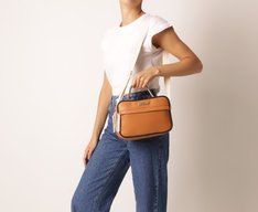 Bolsa Tiracolo Estruturada  Marrom Grande
