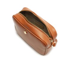 Bolsa Tiracolo Média Costura Ornamental Marrom
