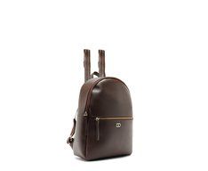 Mochila Média Zíper Frontal Marrom Curcuma