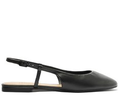 Sapatilha Slingback Bico Quadrado Basic Preta