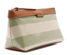 Necessaire Média Listras Vinil Verde