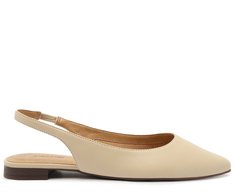 Sapatilha Slingback Bico Fino Bege