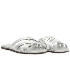 Rasteira Multitiras Metal Capri Prata