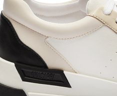 Tênis Branco Detalhamento Nude e Preto Louise