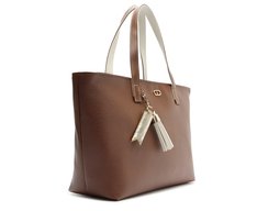 Bolsa Shopping Grande Chaveiro Removível Marrom