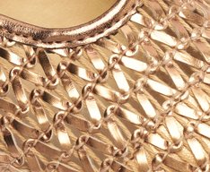 Sapatilha Boneca Tramado Com Tira Bronze