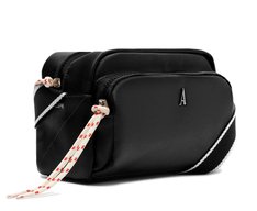 Bolsa Tiracolo Média Com Bolso Zíper Atacador Preta