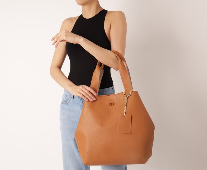 Bolsa Shopping Grande Maxi Porta-Cartão Marrom