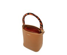 Bolsa Bucket Média Alça Acrílica Onça Marrom
