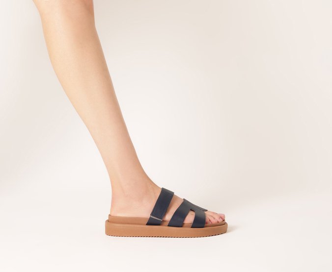 Papete Tira H May Couro Azul