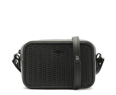 Bolsa Tiracolo Média Tressê Injetada Preta