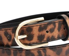 Cinto Fino Fivela Metálica Valentina Animal Print Onça