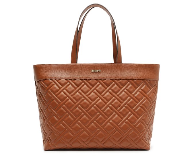Bolsa Shopping Grande Texturizada Marrom