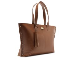 Bolsa Shopping Grande Tachas Marrom