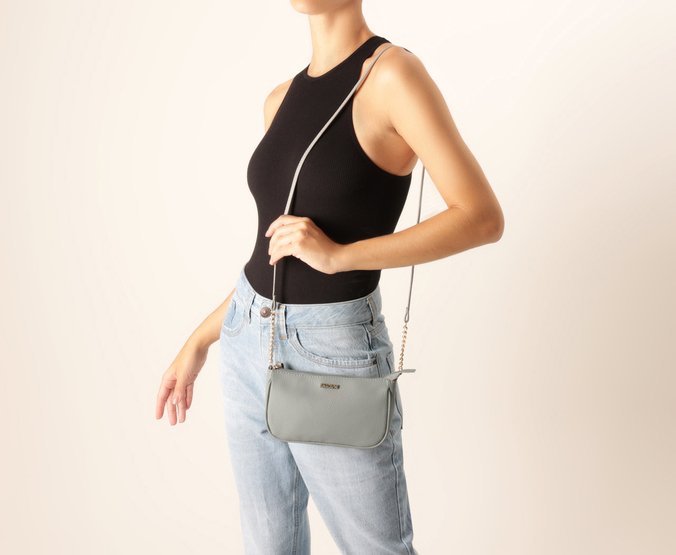 Bolsa Tiracolo Média Snake Azul
