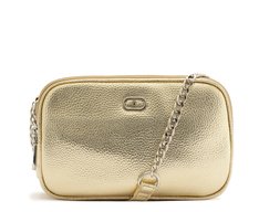 Bolsa Tiracolo Média Divisórias Metal Dourada