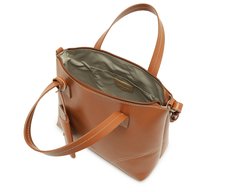 Bolsa Tote Média Costura Ornamental Marrom