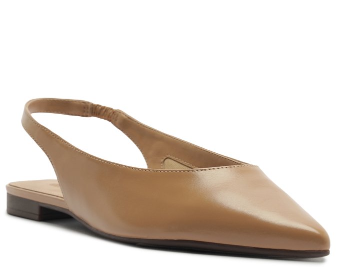 Sapatilha Slingback Bico Fino Bege