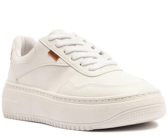 Tênis Robusto Sola Alta Monocolor Branca