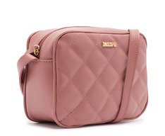 Bolsa Tiracolo Média Matelassê Triangular Arredondada Rosa