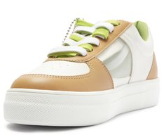Tênis de Amarrar Detalhe Lateral Aberta Branco e Nude Guaraná