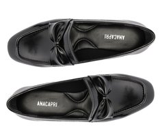 Mocassim Laço Bico Quadrado Preto