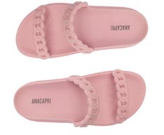 Rasteira Duas Tiras Correntes Rosa