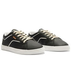 Tênis Detalhe Linhas Preto e Branco