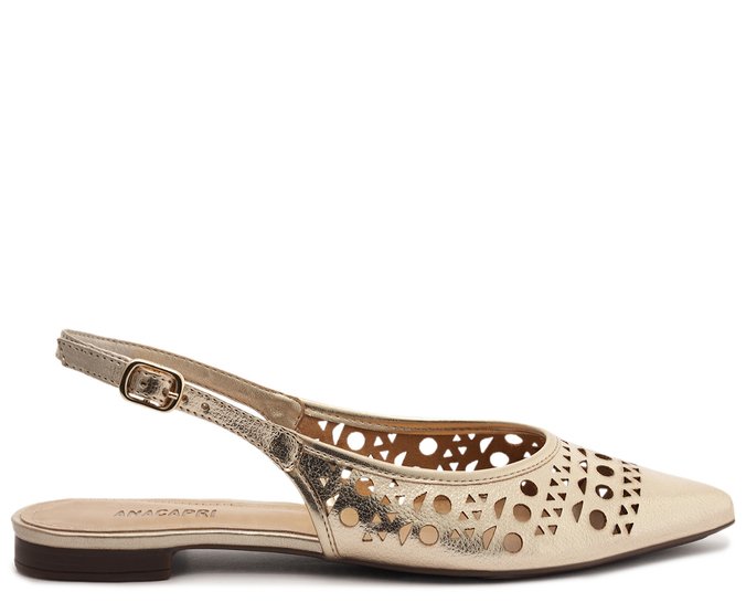 Sapatilha Slingback Perfuros Dourada