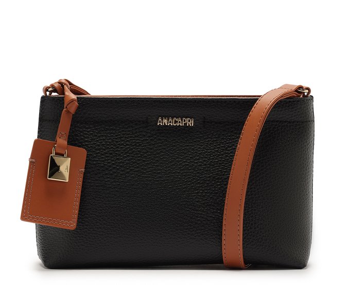 Bolsa Tiracolo Média Cadeado Preta