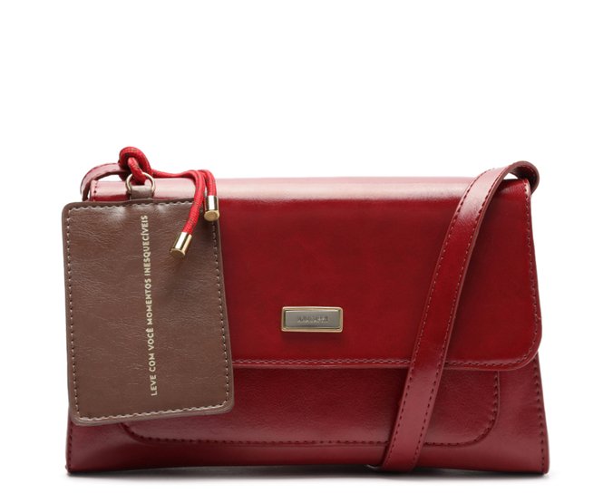 Bolsa Tiracolo Média Lisa Vermelha