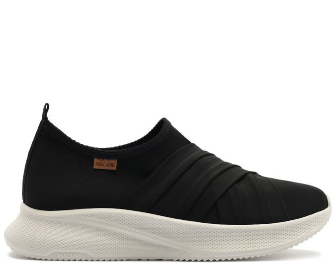 Tênis Slip On Drapeado Preto
